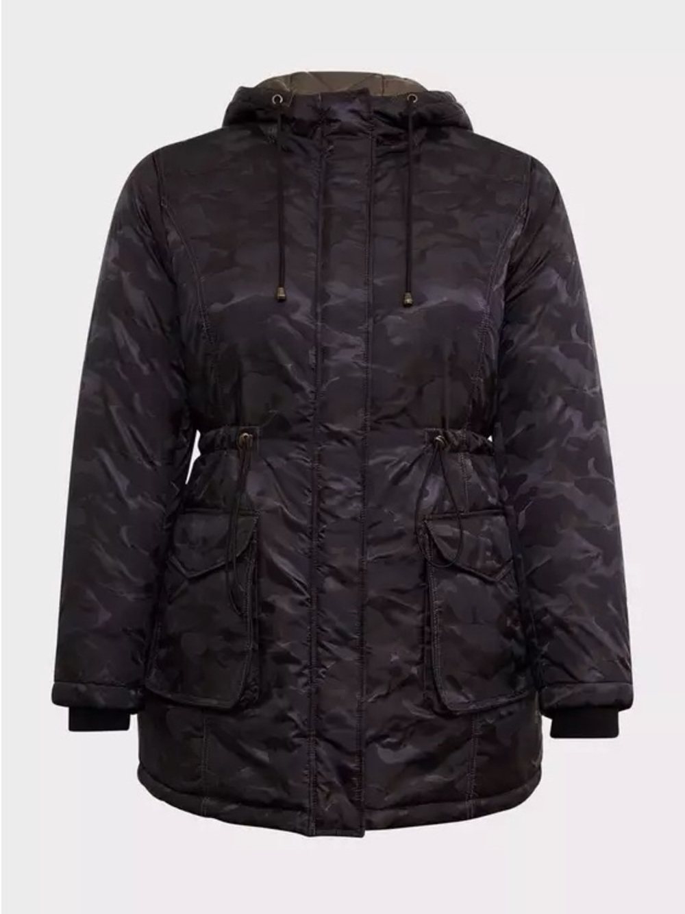 torrid Camo Cargo Puffer with hood